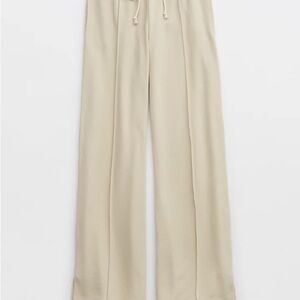 Aerie Cream Wide Leg Pants — Women’s Relaxed Wide Leg Trousers